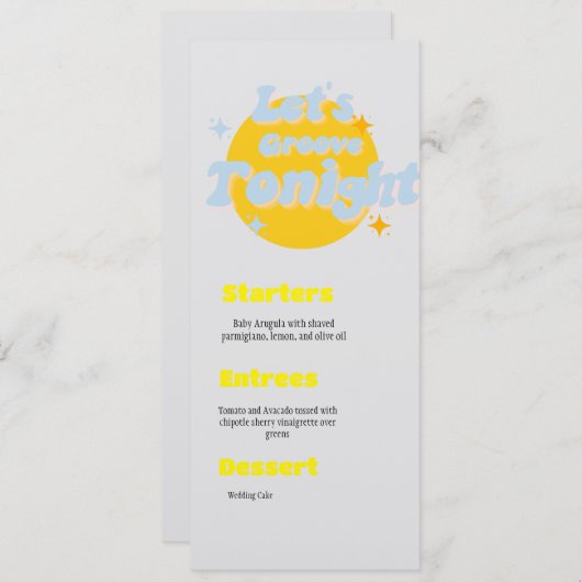 Menu Music Theme Wedding (Voorkant / Achterkant)