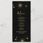 Menu Mystique Or Noir Céleste Stars Mariage (Dos)