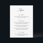Menu Nancy Black et White Mariage moderne<br><div class="desc">Menus mariages de style traditionnel avec un design simple avec "Menu" dans la typographie moderne.</div>