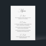 Menu Nancy Black et White Mariage moderne<br><div class="desc">Menus mariages de style traditionnel avec un design simple avec "Menu" dans la typographie moderne.</div>