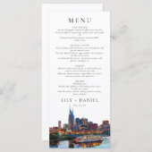Menu Nashville Riverfront Watercolor Elegant Wedding (Devant / Derrière)