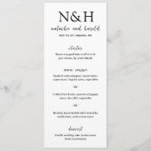 Menu Natasha Monogram Mariage moderne (Devant)