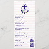 Menu Nautical Floral Stripes Wedding (Devant)