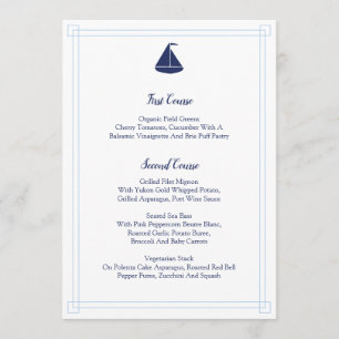 Menu Nautical Sailboat