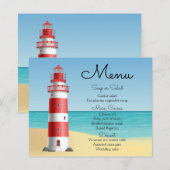 Menu Nautilus Phare Mariage Plage Bleu Océan (Devant / Derrière)