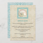 Menu Nautilus Shell aquarelle grecque clé Damask plage (Devant / Derrière)