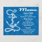 Menu nautique Ancre de livraison Mariage d'aquarel (Devant)