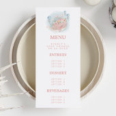 Menu Nautique Baleine rose Jellyfish Baby shower fille