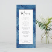 Menu Nautique Mariage Beach Aquarelle Marine Bleu (Debout devant)