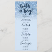 Menu Navy Baby Blue Parties scintillant C'est un Baby s (Devant)