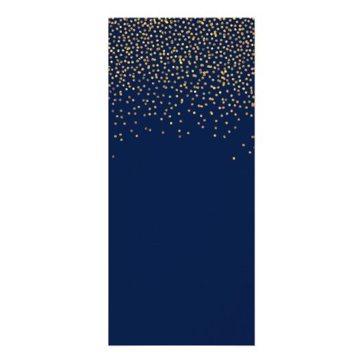 Menu Navy Blue & Glam Gold Confetti Wedding (Achterkant)