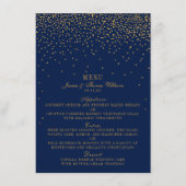 Menu Navy Blue & Glam Gold Confetti Wedding (Voorkant)