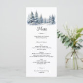 Menu Neige en amour forêt de pins d'hiver (Debout devant)