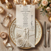 Menu Neoclassical Cream Garden Romance Wedding