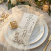 Menu Neoclassical Cream Garden Romance Wedding