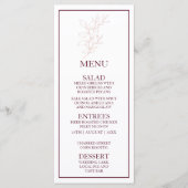 Menu Nettoyer la feuille blanche et rose simple | Maria (Devant)
