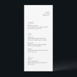 Menu Nettoyer noir et blanc Mariage moderne<br><div class="desc">Menus mariages modernes avec un design simple mais élégant avec des polices serif et script.</div>