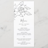 Menu Neutral Line Art Floral Mariage élégant (Devant)