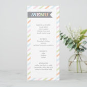Menu Neutrale stripe Baby shower (Staand voorkant)