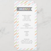 Menu Neutrale stripe Baby shower (Voorkant / Achterkant)