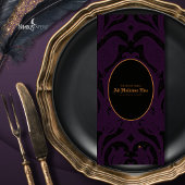 Menu Nevermore Damask | Bar gothique Halloween prune fo