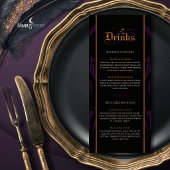Menu Nevermore Damask | Bar gothique Halloween prune fo