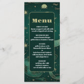 Menu Noces Célestes en Vert Émeraude et Or (Devant)