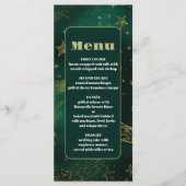 Menu Noces Célestes Or et Vert Émeraude (Devant)