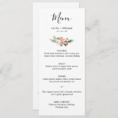 Menu Noces de Noël avec baies de houx et fleurs pour le (Devant / Derrière)