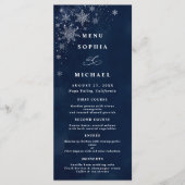 Menu Noces d'hiver Flocons de neige de minuit (Devant)