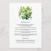 Menu Noces Florales aux Teintes de Vert (Dos)