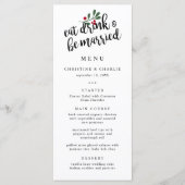 Menu Noces Manger Boire et se Marier Baies de Noël (Devant)