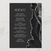Menu Noces Sombre Agate Argent Noir (Devant)