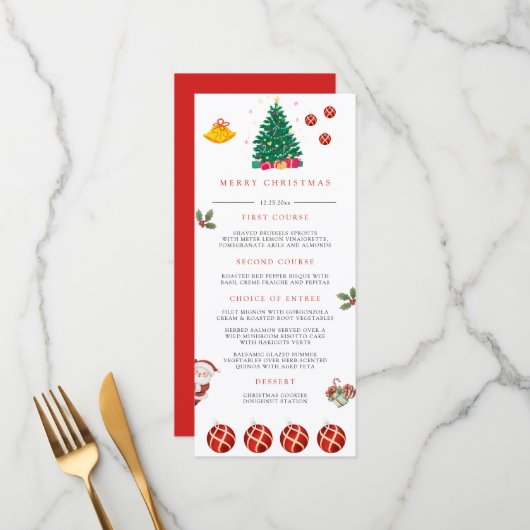 Menu Noël (Devant/Arrière en situation)