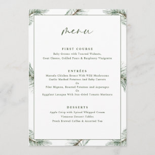 Menu Noël à feuillage persistant Pine Tree