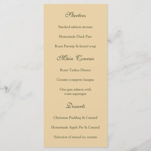 Menu Noël à Mistletoe Bells (Dos)