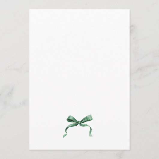 Menu Noël Caprice Bow Funky Vert Soirée de Réveillon (Dos)