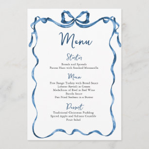 Menu Noël Caprice Funky Bleu Nœud Soirée