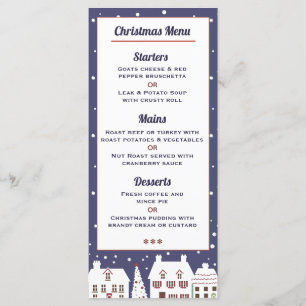 Menu Noël du Village de neige d'hiver