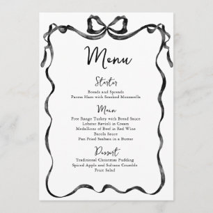 Menu Noël Fantaisie Funky Nœud Noir Soirée