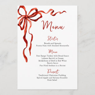 Menu Noël Fantaisie Funky Nœud Rouge Soirée