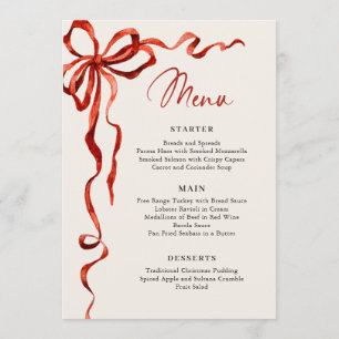 Menu Noël Fantaisie Funky Nœud Rouge Soirée de Dîner