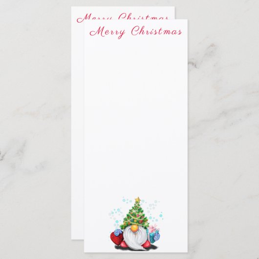 Menu Noël Gnome mignon (Devant / Derrière)