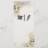 Menu Noël hiver Fleur d'ivoire Vintage Mariage (Dos)