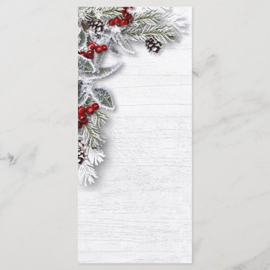 Menu Noël Holly Pine Noël (Dos)