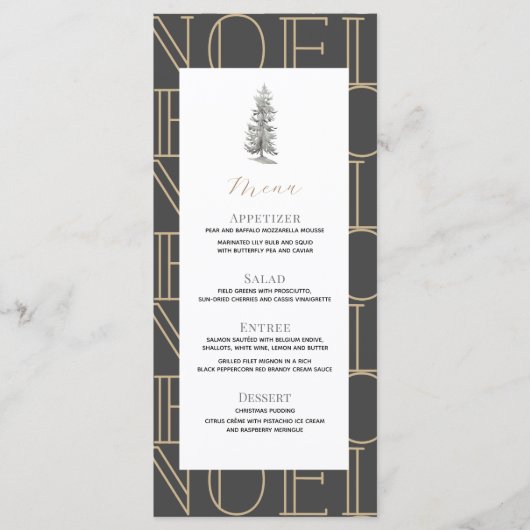 Menu NOEL moderne Motif Noël Dîner férié (Devant)