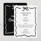 Menu Noël noir et blanc (Devant / Derrière)