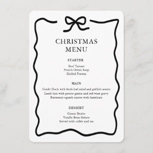 Menu Noël noir et blanc
