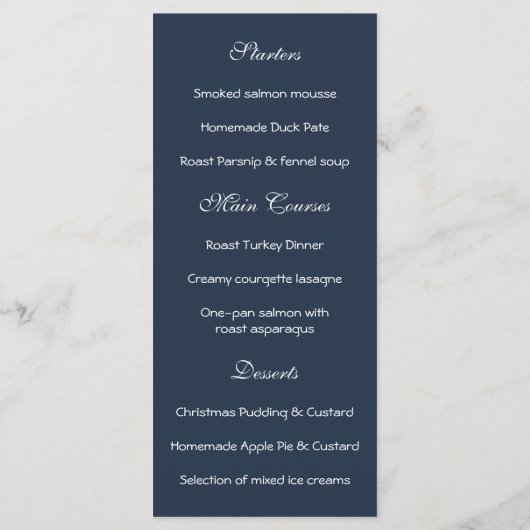 Menu Noël Père Noël Gingpain (Dos)