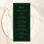 Menu Noël simple et élégant | Dîner Mariage vert<br><div class="desc">Ce Noël simple et élégant | menu de dîner mariage vert est parfait pour votre mariage d'hiver moderne minimaliste. La calligraphie classique de luxe doré, ainsi que l'arrière - plan vert traditionnel, tous bordés d'un cadre minimal, complètent l'ambiance colorée de vacances que vous recherchez. Vous pouvez personnaliser avec vos propres...</div>